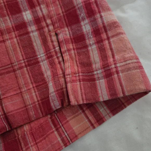 Vintage Women's Cherokee Pink & Orange Plaid Ankle Pants - Picture 2 of 9